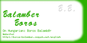 balamber boros business card